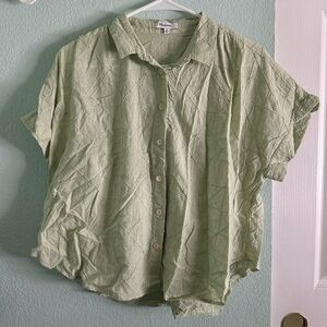 Madewell Hilltop Shirt in Geo Texture - Mint Green